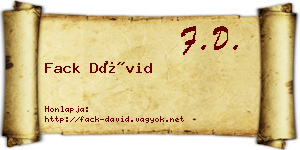 Fack Dávid névjegykártya