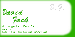 david fack business card